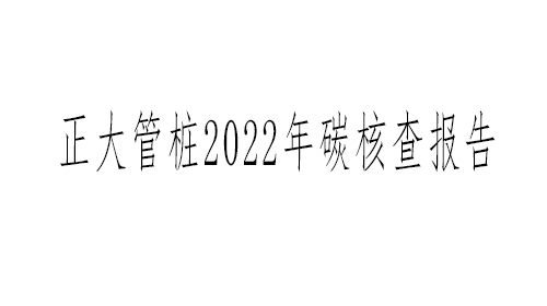 浙江正大管桩有限公司2022年碳核查报告